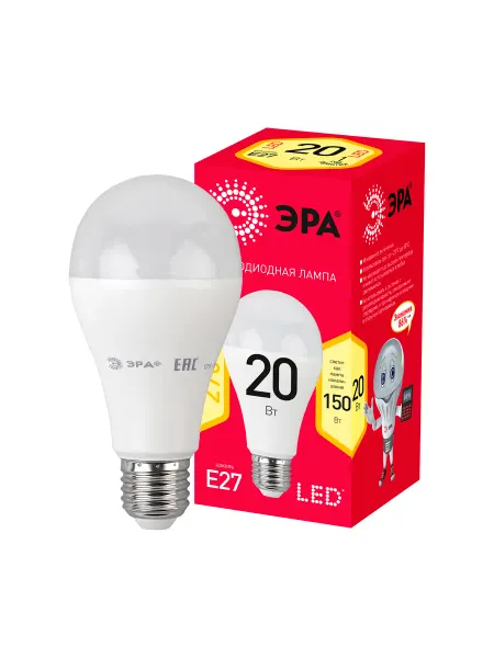 ЭРА Лампа светодиодная RED LINE LED A65-20W-827-E27 R 20Вт груша