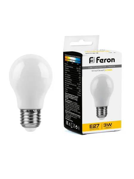 Feron Лампа светодиодная LB-375 E27 3W матовая 230V 2700K