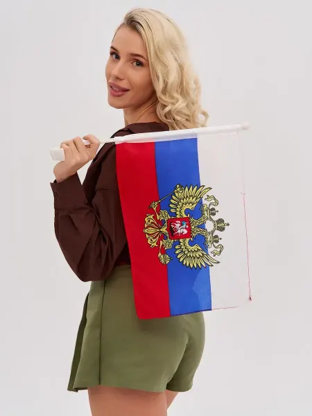 UNIFLAG Флаг автомобильный России с гербом 30х45 комплект 12 шт