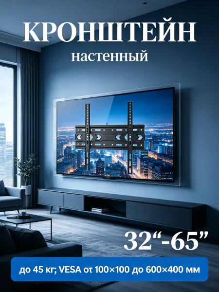 TOBI Кронштейн для телевизора настенный 45 кг vesa 600