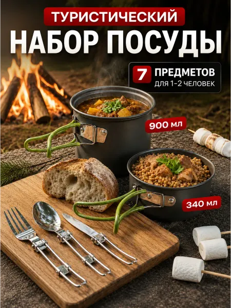 For camping Набор посуды туристический походный для пикника