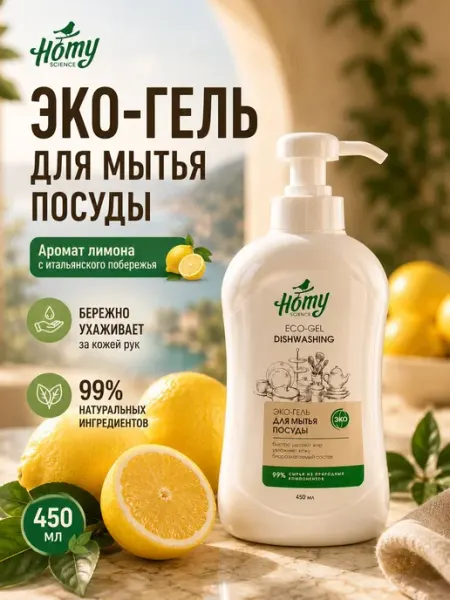 Homy Science Гель для мытья посуды, фруктов и овощей