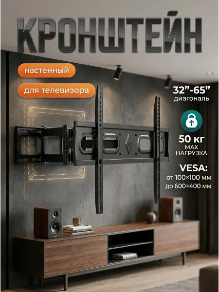 KRONI Кронштейн для телевизора защита от провисания тв