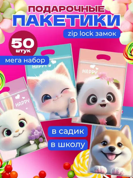 MiiCharm Пакетики для сладостей в детский сад и школу