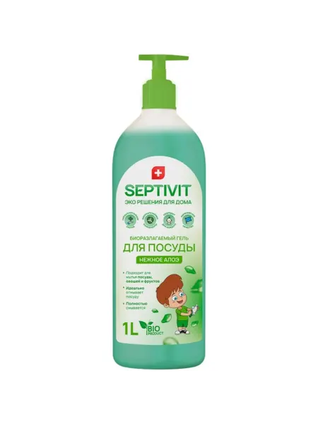 SEPTIVIT Гель для мытья посуды Нежное алоэ, 1 л