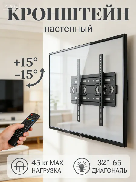 TOBI Кронштейн для телевизора регулируемый 32-65" 45 кг