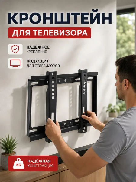 Кронштейн для телевизора 26-55 дюйма нагрузка до 45 кг Уни