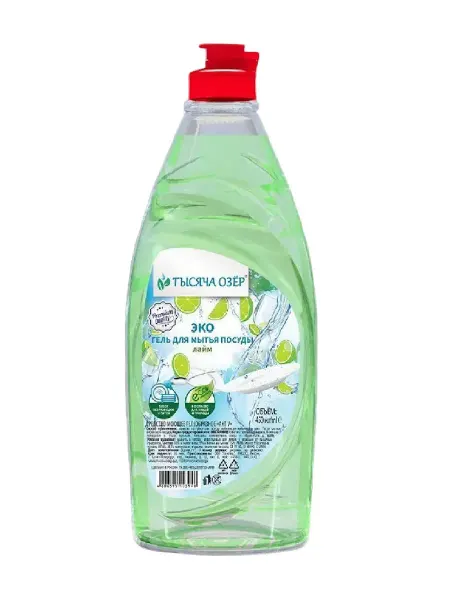 Тысяча озер Эко-гель для мытья посуды Лайм, 450 мл