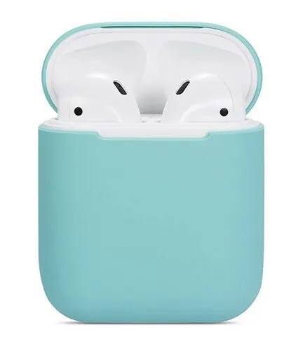 Чехол силиконовый для Airpods 1/Airpods 2 case, X-CASE, морская волна (Coast green)