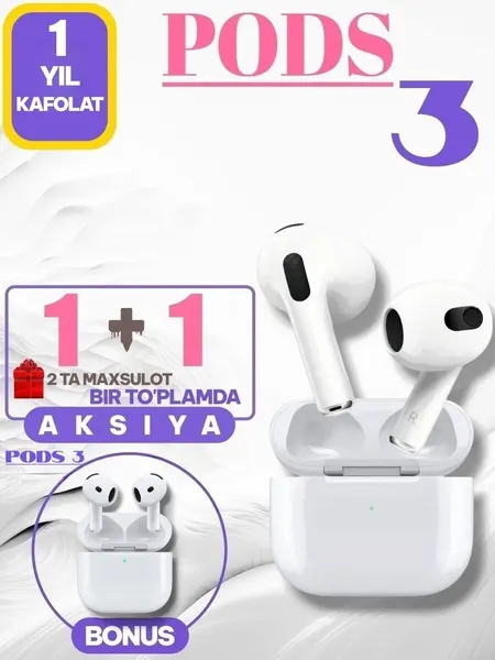 Беспроводные Bluetooth наушники AirPods 3, Pods Pro 3 сенсорный управление 1 + 1