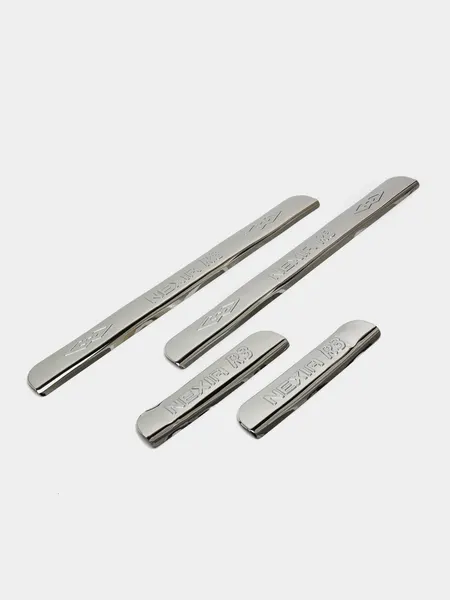 Накладки на пороги Damas, никель, хром, Серебряный, 2 шт в комплекте