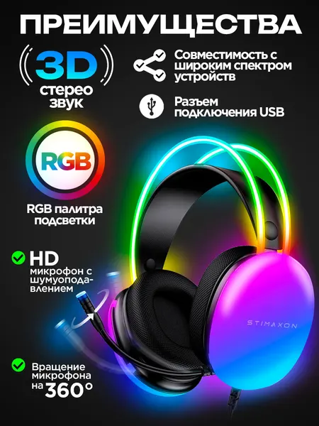 Игровые наушники fifine H9, накладные, с микрофоном, ИК-канал