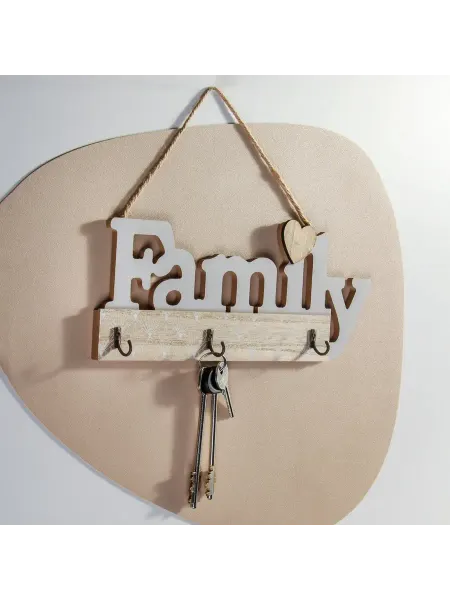 Порядок Ключница настенная Family 30x12 см 3 крючка МДФ металл