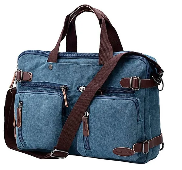 MyPadsСумка рюкзак-трансформер MyPads M120934 из качественной ткани Канвас для ноутбука Macbook Pro Air Xiaomi Lenovo HP Asus с диагональю 15.0 / 15.4" дюймов большая вместительная большой емкости с большим кол-вом карманов синяя