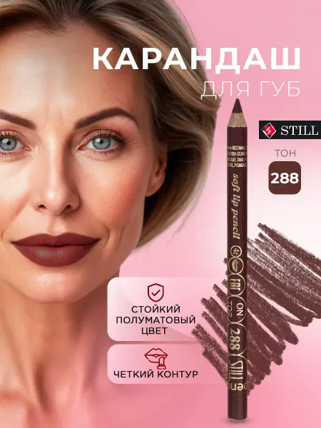 Still Карандаш для губ стойкий матовый, 288 Шоколадно-коричневый