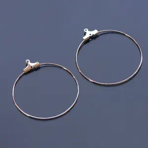 Заготовки/ основы для сережек обруч, 3 пары покрытие платина Real Platinum Plated, 39.5x36x0.8 мм