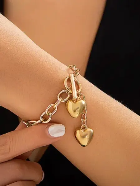 TakoNa Accessorize Бижутерия регулируемый браслет на руку с подвесками сердечки