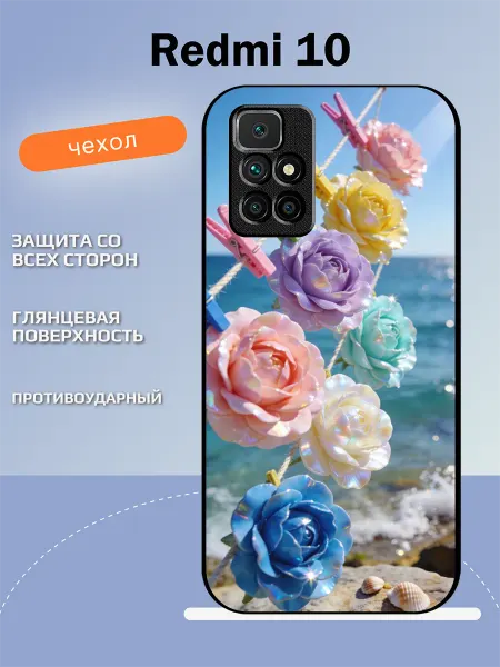 TipTopShop Чехол на Redmi 10 цветочки