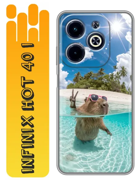 360skin Чехол на Infinix Hot 40i Капибара прикол