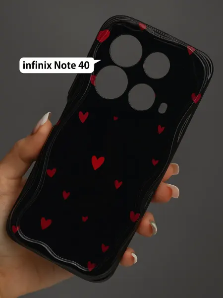 РИНОФОН Рельефный чехол с сердечками на Infinix Note 40
