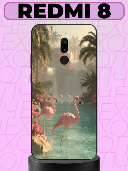Aiiir Чехол на Redmi 8 фламинго