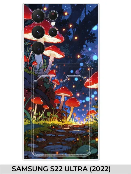 NOOTO Чехол с карманом на Samsung S22 ULTRA Грибы