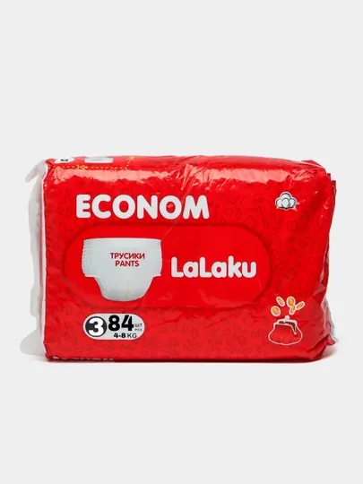 Трусики-подгузники LaLaKu ECONOM, 3 размер, 4-8 кг, 84 шт