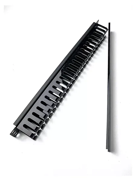 19box Кабельный организатор 19 дюймов 1U с крышкой, черный