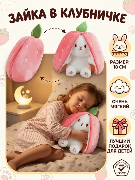 Fluffy-Hop Игрушки для девочек мягкая игрушка зайчик милый