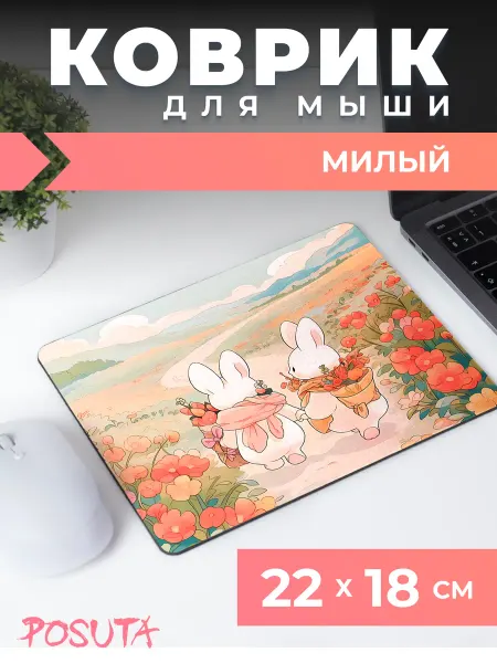Posuta Игровой милый коврик для мышки Зайчики