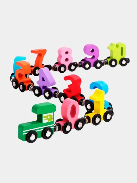 Магнитный поезд развивающая игрушка цифры и цвета n