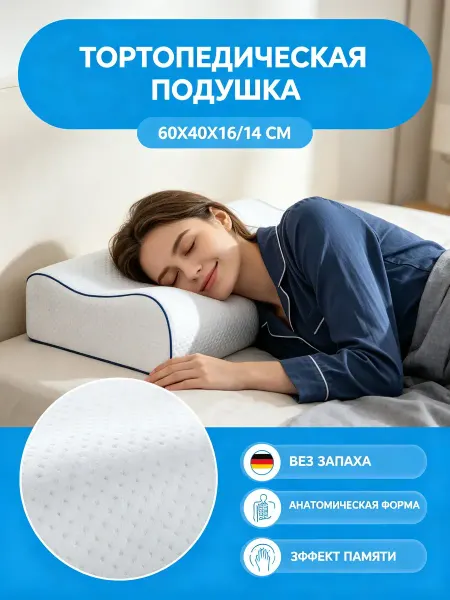 Shelter shop. Подушка с эффектом памяти для шеи и спины