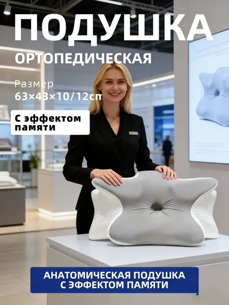 Подушка с поддержкой шейного отдела – ортопедическая