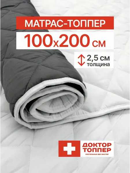 Русский Топпер Матрас-топпер для дивана, кровати 2.5 см 100х200