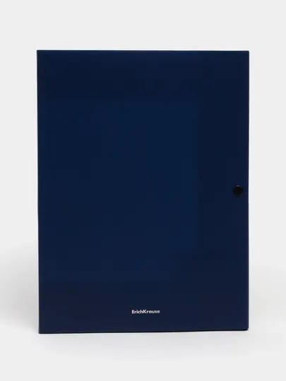 Папка на кнопке пластиковая ErichKrause Matt Classic, с 3 клапанами, 8 мм, A4, синий 47228