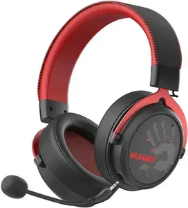 Наушники накладные 4TECH Bloody, для компьютера и игровых консолей, мониторные, Bluetooth/радио/3,5 мм (MR590+ WIRED/SPORT RED)