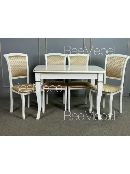BeeMebel Обеденная группа, стол прямоугольный 110 70 см и 4 стула