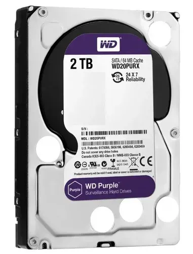 Western Digital Внутренний жесткий диск, 3.5", 5400 об/мин, SATA III (WD20PURX)