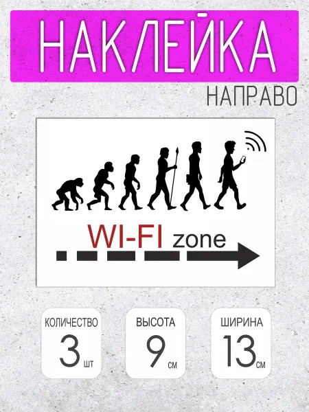 Ваш Decorator Наклейка указатель Wi-fi направо