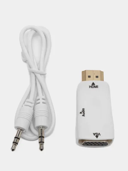 Aдаптер переходник конвертер HDMI - VGA, с аудио выходом, 3.5 мм