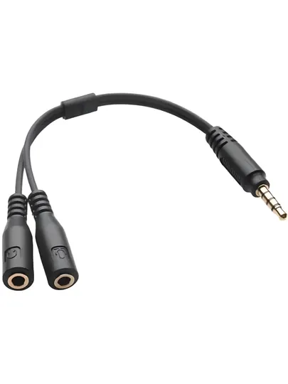 A6356 Переходник микрофон + наушники 3.5мм M4pin-2x3.5мм F3pin для телефонов и компьютер