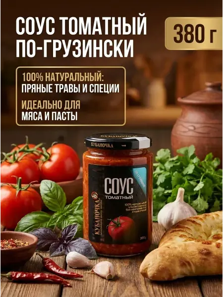 Кубаночка Соус томатный "По-грузински" для мяса 380г
