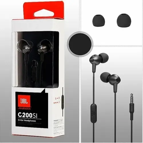 JBL Наушники проводные с микрофоном C200Si, 3.5 мм, черный, хаки