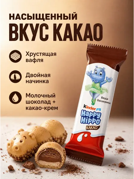 Happy Hippo Cacao 10 уп по 100 г