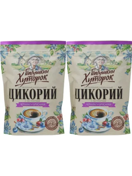 Бабушкин хуторок Цикорий растворимый Черника и Брусника, 100 г, 2 шт