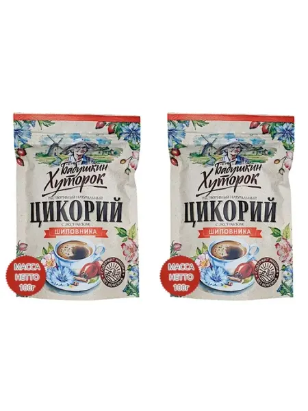 Бабушкин хуторок Цикорий растворимый с Шиповником, 100 г, 2 шт