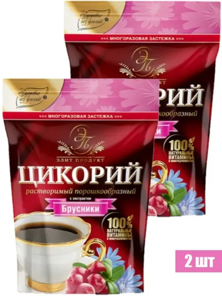 Элит продукт Цикорий растворимый с экстрактом брусники, 100 г