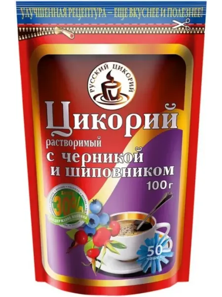 Русский цикорий Цикорий растворимый с черникой и шиповником, 100 г