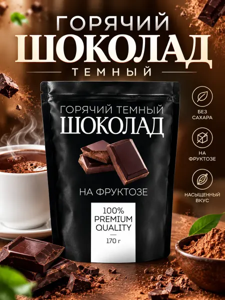 Altaimag Напиток Горячий шоколад темный Фитодар на фруктозе 170 г