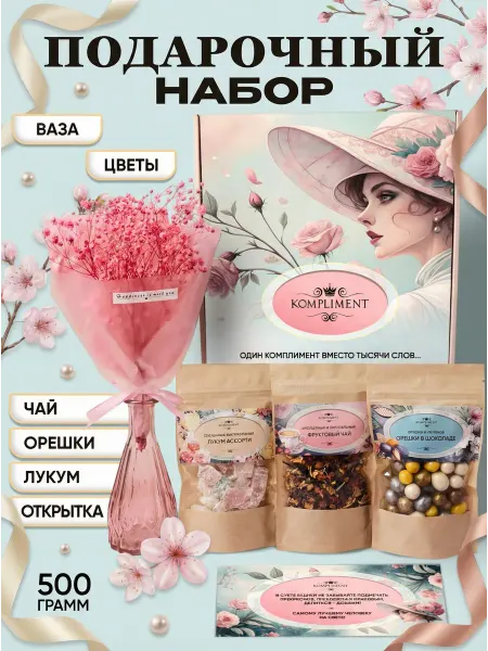 188 stories Подарочный набор для женщины. Набор чай и сладости